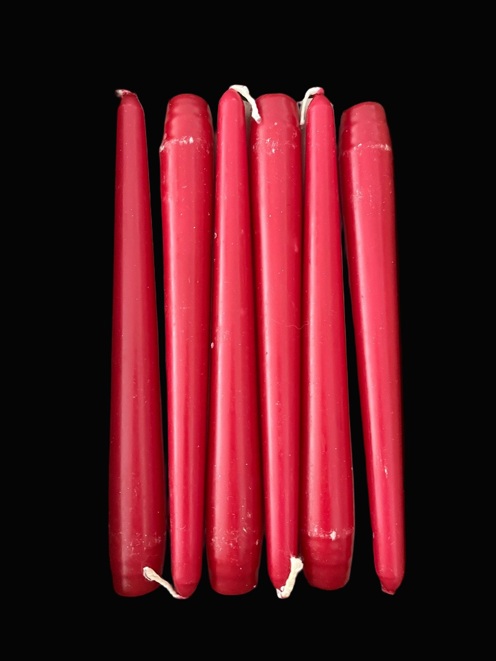 8" Red Taper Candles - Set of 12